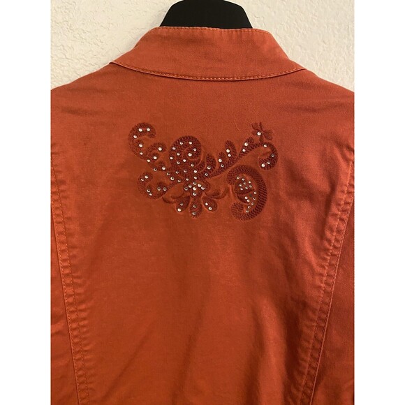 CHICO'S 2 (L) Full Zip Jacket 2 Boho Embroidery, 100% Cotton, Art To Wear F1 10 - Picture 8 of 12